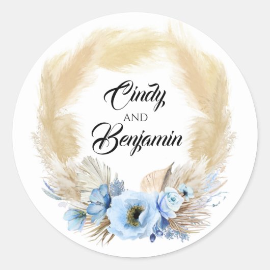 Gedroogde Tropische Oerwouden Bladblad Krans Bruil Ronde Sticker (Voorkant)