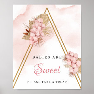 Gedroogde Tropische ventilator Blush Baby is een z Poster
