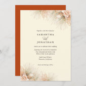 Gedroogde uitnodiging tot weduwschap met Palms Boh (Voorkant / Achterkant)