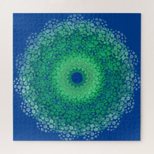 Gedroogde ventilator ontworpen in Blues en Greens Legpuzzel