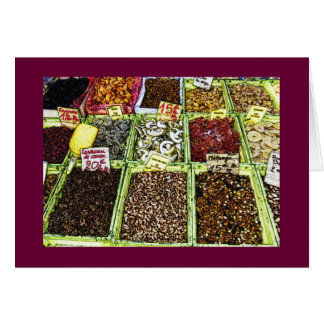 Gedroogde vruchten op de markt