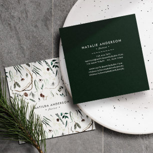 Gedroogde waterverf floreel modern elegant stijlvo vierkante visitekaartje