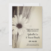 Gedroogde Wheat and Daisy Boerderij Wedding Save t The Date (Voorkant)