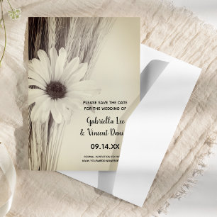 Gedroogde Wheat and Daisy Boerderij Wedding Save t The Date