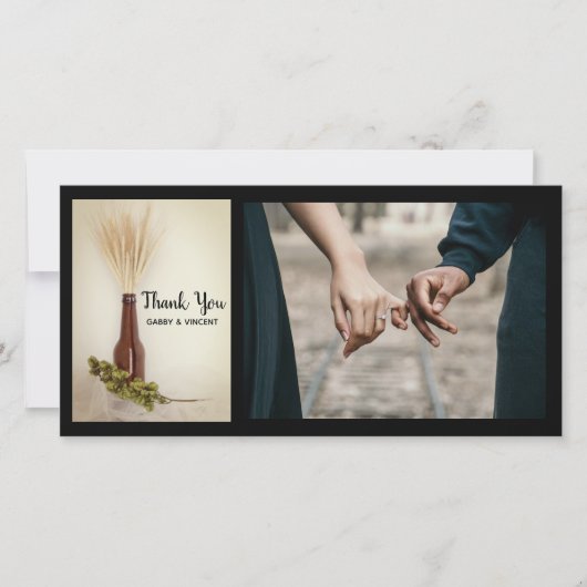 Gedroogde Wheat and Hops Brewery Wedding Bedankt (Voorkant)