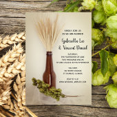Gedroogde Wheat and Hops Brewery Wedding Kaart