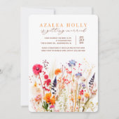 Gedroogde Wildbloemen Bruidsdouche Uitnodiging (Voorkant)