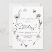 Gedroogde Wildbloemen Budget QR Code Herfst Bruilo Kaart (Voorkant)