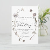 Gedroogde Wildbloemen Budget QR Code Herfst Bruilo Kaart (Staand voorkant)