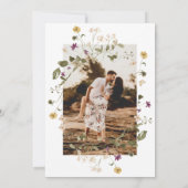 Gedroogde wilde bloem Pampas Floral Foto Save The Date (Achterkant)