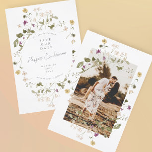 Gedroogde wilde bloem Pampas Floral Foto Save The Date