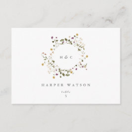 Gedroogde wilde bloem pampas Floral Wedding Place  Kaart