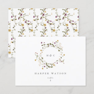 Gedroogde wilde bloem pampas Floral Wedding Place  Kaart