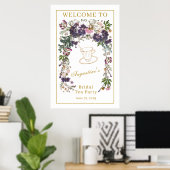 Gedroogde Wilde Bloemen Bruidstheebegroeting Poster (Thuiskantoor)