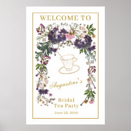 Gedroogde Wilde Bloemen Bruidstheebegroeting Poster