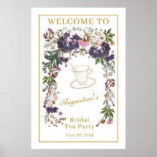 Gedroogde Wilde Bloemen Bruidstheebegroeting Poster