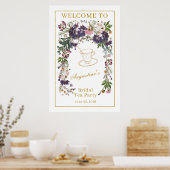 Gedroogde Wilde Bloemen Bruiloftsthee Verwelkoming Poster (Keuken)