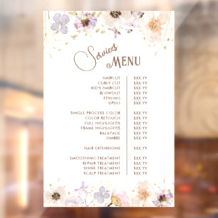 Gedroogde Wilde Bloemen Diensten Menu Raamsticker