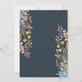 Gedroogde wilde bloemen hoedje afstuderen kaart (Achterkant)
