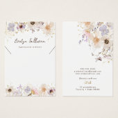 Gedroogde wilde bloemen ketting display kaart (Voorkant /achterkant)