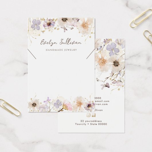 Gedroogde wilde bloemen ketting display kaart (Kantoor)