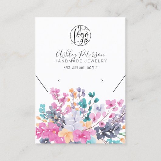 Gedroogde wilde bloemen logo sieraden oorbel ketti visitekaartje (Voorkant)