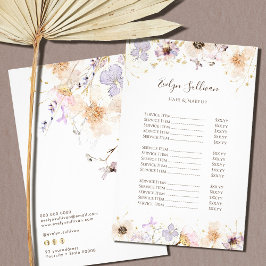 Gedroogde wilde bloemen prijslijst flyer