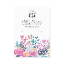 Gedroogde wilde bloemen waterverf logo sieraden oo