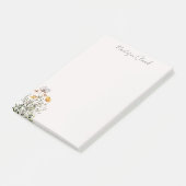 Gedroogde wilde bloemenboeket gepersonaliseerde na post-it® notes (Schuin)