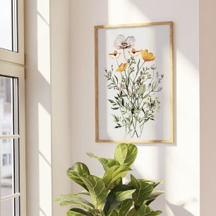 Gedroogde wilde bloemenboeket poster