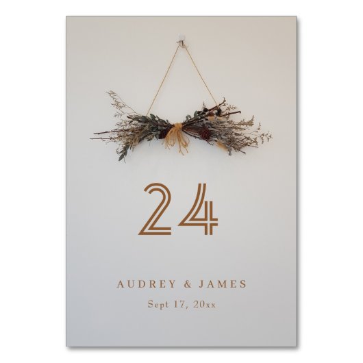 Gedroogde wilde bloempampa's | Rustieke bruiloft d Kaart (Achterkant)