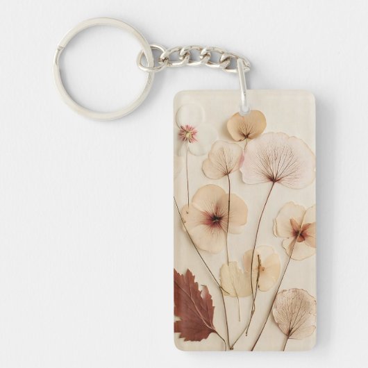 gedroogde wilde-bloemschikken sleutelhanger (Voorkant)