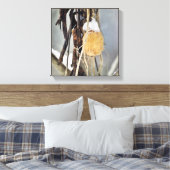 Gedroogde wildeknollen wijnzegenzaad in de winter canvas afdruk (Insitu (Slaapkamer))