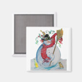 GEDROOKT SNOWMAN MAGNEET (Voorkant / Achterkant)