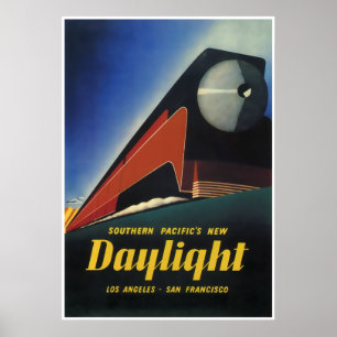 GEDROOMLIJNDE TREIN DAYLIGHT EXPRESS 1937 POSTER