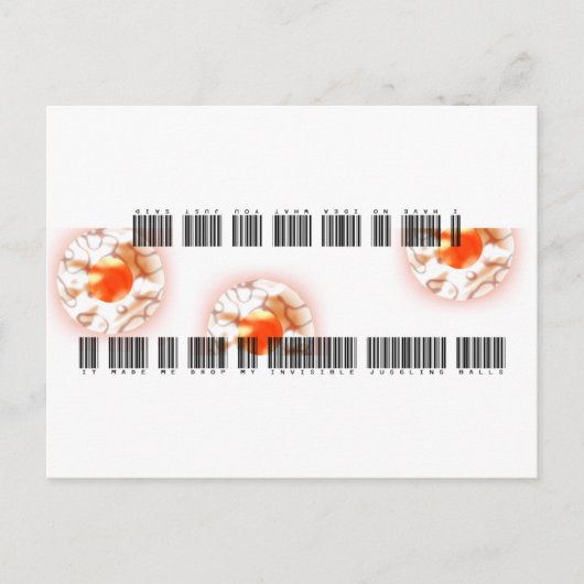 Gedropte onzichtbare jongleerballen briefkaart (Voorkant)
