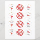 Gedrukt 2" Crawfish Verjaardag Cupcake Toppers (Voorkant)