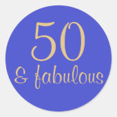 Gedrukt "50 & Fabulous" 50ste Sticker (Voorkant)