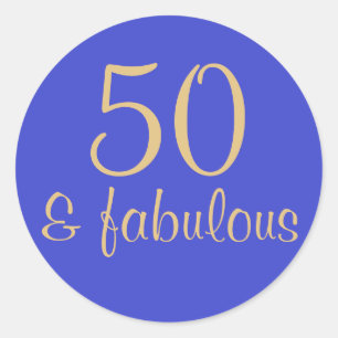 Gedrukt "50 & Fabulous" 50ste Sticker