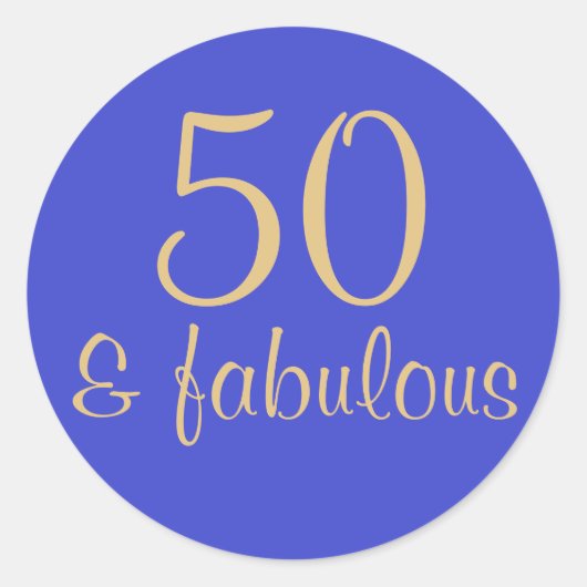 Gedrukt "50 & Fabulous" 50ste Sticker (Voorkant)