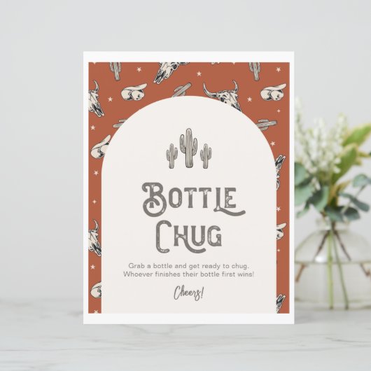 Gedrukt 8x10 Western douchefles chug teken (Staand voorkant)