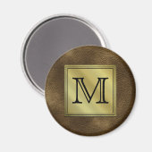Gedrukt aangepast Afbeelding monogram. Bruin. Magneet (Voorkant / Achterkant)