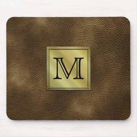 Gedrukt aangepast Afbeelding monogram. Bruin. Muismat (Voorkant)