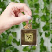 Gedrukt aangepast Afbeelding monogram. Bruin. Sleutelhanger (Hand)