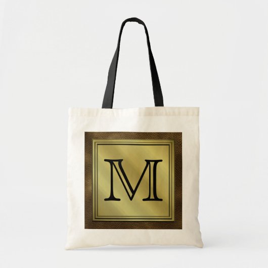 Gedrukt aangepast Afbeelding monogram. Bruin. Tote Bag (Voorkant)