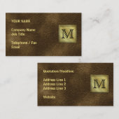 Gedrukt aangepast Afbeelding monogram. Bruin. Visitekaartje (Voorkant / Achterkant)