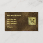 Gedrukt aangepast Afbeelding monogram. Bruin. Visitekaartje (Achterkant)