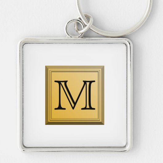 Gedrukt afbeelding van een aangepast monogram. sleutelhanger (Voorkant)