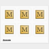 Gedrukt afbeelding van een aangepast monogram. vierkante sticker (Vel)