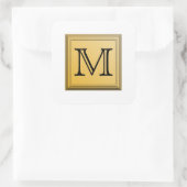 Gedrukt afbeelding van een aangepast monogram. vierkante sticker (Tas)